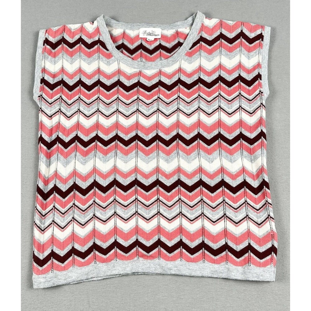 Boutique Forever 21 Vintage Women’s Vest Chevron Stripe Sz S/P Y2K Boho
